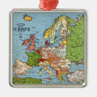 Ornement Carré Argenté Europe vintage Carte générale du XXe siècle
