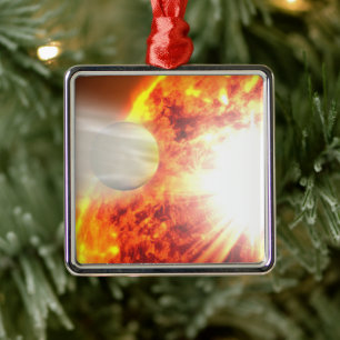 Ornement Carré Argenté Evaporation de l'atmosphère de Hd 189733b