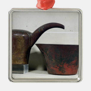 Ornement Carré Argenté Ewer et bassin (cuivre)