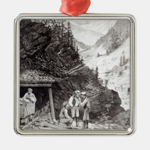 Ornement Carré Argenté Exploitation d'or et d'argent