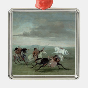 Ornement Carré Argenté Exploits de Comanche de l'équitation martiale,