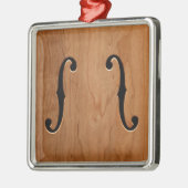 Ornement Carré Argenté F-Trous - GT (Gauche)