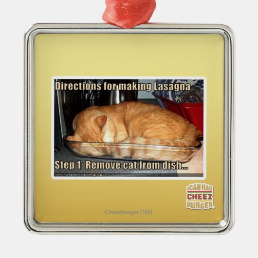 Ornement Carré Argenté Fabrication du lasagne (Devant)