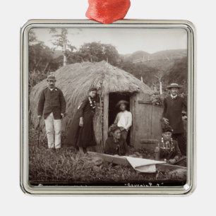 Ornement Carré Argenté Faisant Tappa, un tissu indigène, c.1875 (photo d