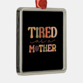 Ornement Carré Argenté Fatigué Comme Une Mère (Droite)