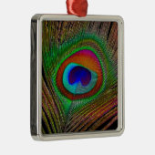 Ornement Carré Argenté Feather Vibrant Copper (Droite)