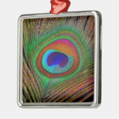 Ornement Carré Argenté Feather Vibrant Copper (Gauche)