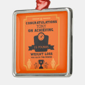 Ornement Carré Argenté Félicitations pour perte de poids (Gauche)