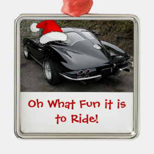 Ornement Carré Argenté Fenêtre de fractionnement de la corvette de Noël