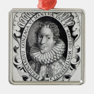 Ornement Carré Argenté Ferdinando Gonzaga, duc de Mantua