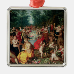 Ornement Carré Argenté Festin des dieux