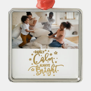 Ornement Carré Argenté Fête de Noël Rarement Calme