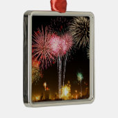 Ornement Carré Argenté Feu d'artifice—fête ! (Droite)