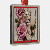 Ornement Carré Argenté "Fierté du lion" (Droite)