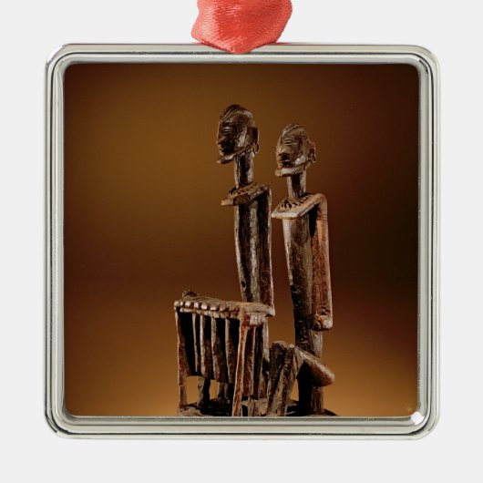 Ornement Carré Argenté Figures avec le xylophone (Devant)