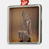 Ornement Carré Argenté Figures avec le xylophone (Gauche)