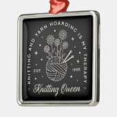 Ornement Carré Argenté Fil tricot tricot à accumulation sorcier blanc noi (Gauche)