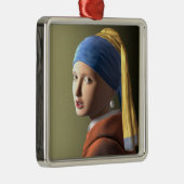 Ornement Carré Argenté Fille avec une perle (Droite)