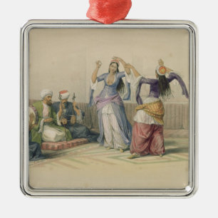 Ornement Carré Argenté Filles de danse au Caire, de 'Egypte et Nubia