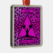 Ornement Carré Argenté Filles "Wild About Cheer" Leopard rose (Droite)