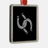 Ornement Carré Argenté Fils de cheval en noir (Droite)