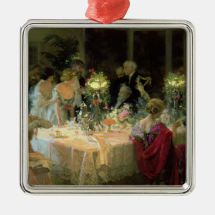 Ornement Carré Argenté Fin du dîner, 1913