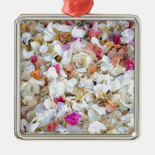 Ornement Carré Argenté Fleurs sèches par CONFETTIS (Devant)