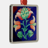 ORNEMENT CARRÉ ARGENTÉ FLORAL (Droite)