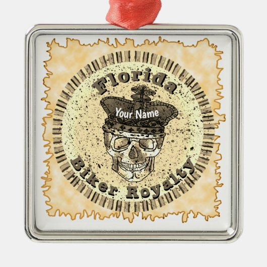 Ornement Carré Argenté Florida Biker  (Devant)