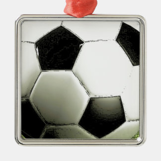 Ornement Carré Argenté Football