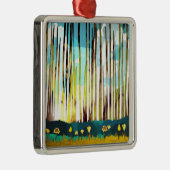 Ornement Carré Argenté Forêt matinale (Droite)