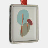 Ornement Carré Argenté Formes Boho (Droite)