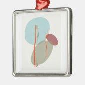 Ornement Carré Argenté Formes Boho (Gauche)