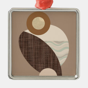 Ornement Carré Argenté Formes de terre