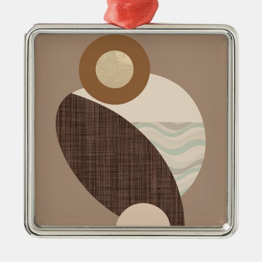 Ornement Carré Argenté Formes de terre (Devant)