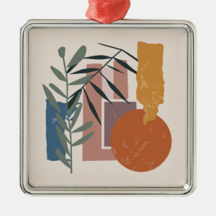 Ornement Carré Argenté Formes Et Étapes patinées