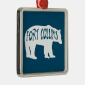 Ornement Carré Argenté Fort Collins Colorado Bear (Droite)