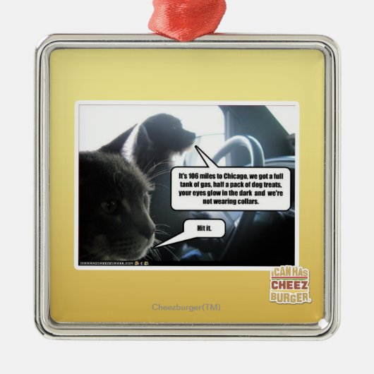 Ornement Carré Argenté Frappez-le (Devant)