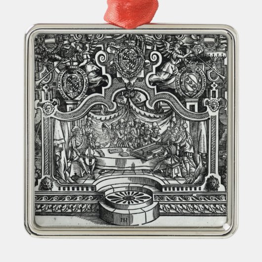 Ornement Carré Argenté Frontispice des "désordres" par Roland de Lassus (Devant)