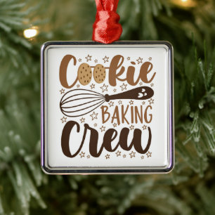 Ornement Carré Argenté Fun Cookie Baking Creative