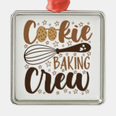 Ornement Carré Argenté Fun Cookie Baking Creative (Devant)
