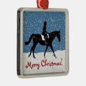 Ornement Carré Argenté Fun snowy equestrian (Droite)