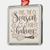Ornement Carré Argenté Fun 'Tis Season for Baking Design (Gauche)