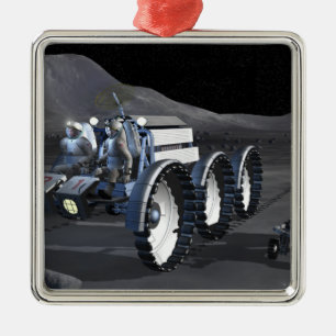 Ornement Carré Argenté Futures missions 8 d'exploration d'espace