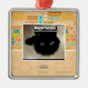 Ornement Carré Argenté Fuzzies chaud