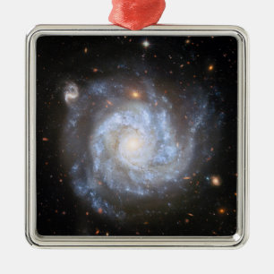 Ornement Carré Argenté Galaxie spirale riche en supernovas NGC 1309