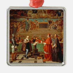 Ornement Carré Argenté Galileo Galilei (1564-1642) avant des membres de