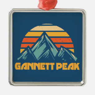 Ornement Carré Argenté Gannett Peak Retro Turquoise
