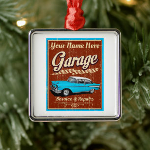 Ornement Carré Argenté Garage de luxe personnalisé
