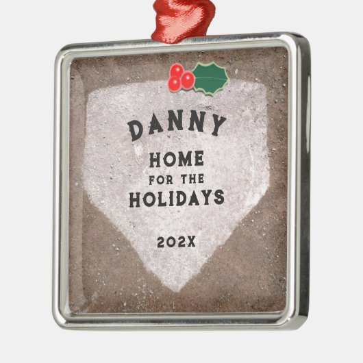 Ornement Carré Argenté Garde-ballon personnalisé (Gauche)